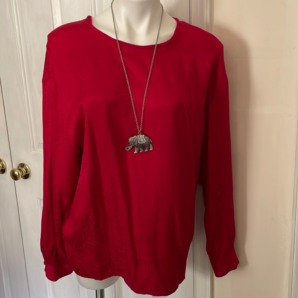 Vintage Paisley print silk blouse Reddish